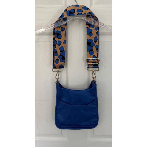 Ah-Dorned Blue Leather Animal Print Strap Crossbody Bag - Picture 4 of 9